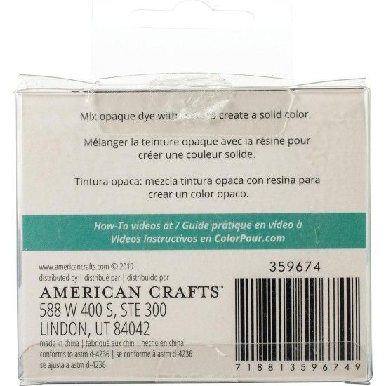 American Crafts Color Pour Résine Colorants .3oz 4/Pkg-Opaque - Cool